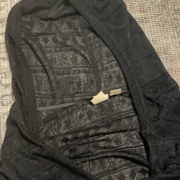 Roxy Bathing suit Coverup Black Lace-like Size Small Drawstrings NEW $49 - Picture 7 of 7